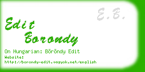 edit borondy business card